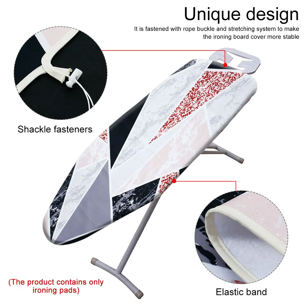 New Ironing Board Cover 100% Cotton Ironing Board Pad Replacement Thick Heat Resistant Adjustable Ironing Board Protective Cloth