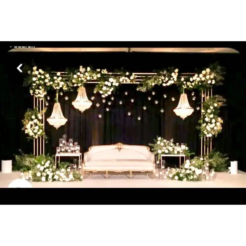 

Luxury Grand Wedding Backdrops Welcome Signs Rack Artificial Flowers Arch Balloon Display Stand Birthday Backgrounds Props Decor