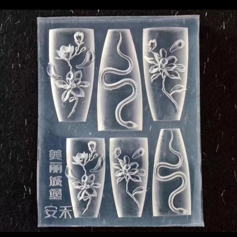 2023 New Arrivals 3d Carving Silicone Nail Mold DIY Manicure Deco Nailart Tools