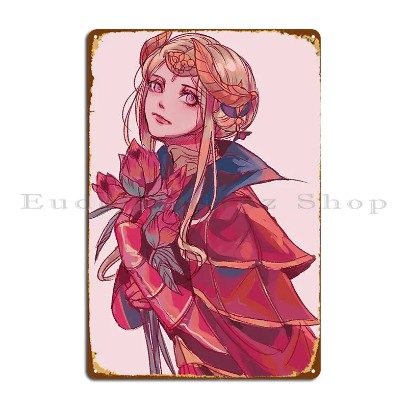Fe3h flores Edelgard Von Hresvelg cartel de placa de Metal placas de Pub Club cueva diseño cartel de estaño