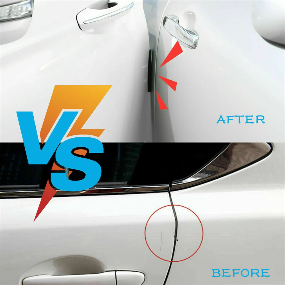 

4Pcs/Set Car Door Anti-collision Strips Strip Bumper Anti-scratch Protection Stickers Black Transparent Auto Goods Accessories