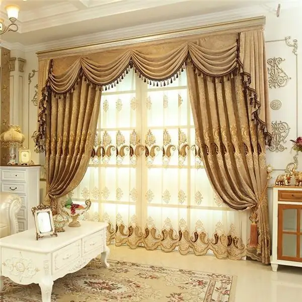 Curtains for Living Dining Room Bedroom Chenille Villa Embroidered Palace Retro Luxury Windows Door Kitchen Good Quality