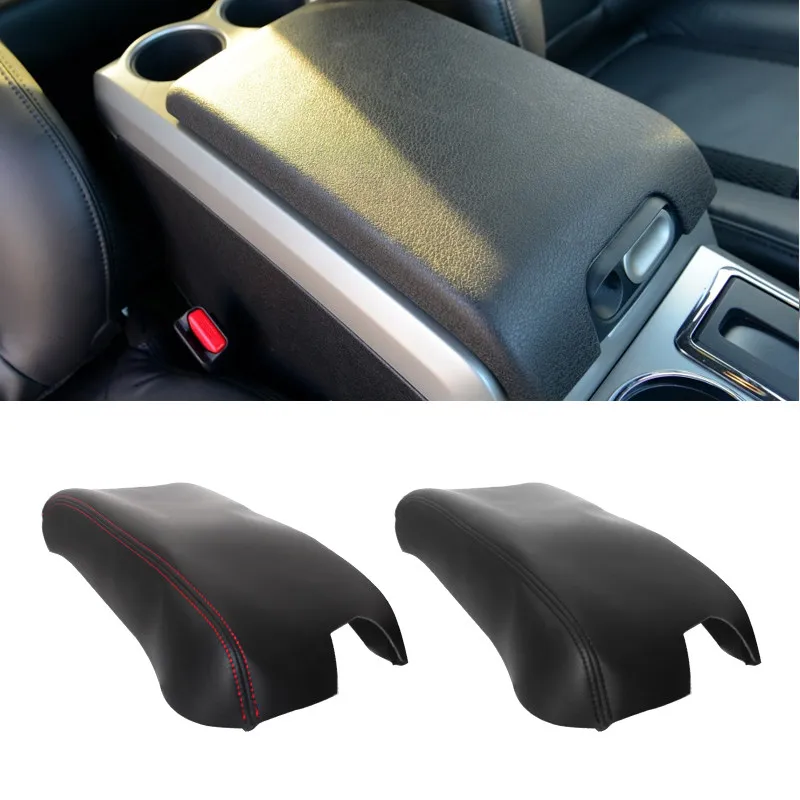 

For Ford F150 2009 2010 2011 2012 2013 2014 Microfiber Leather Car Center Armrest Console Box Lid Pad Cover Trim