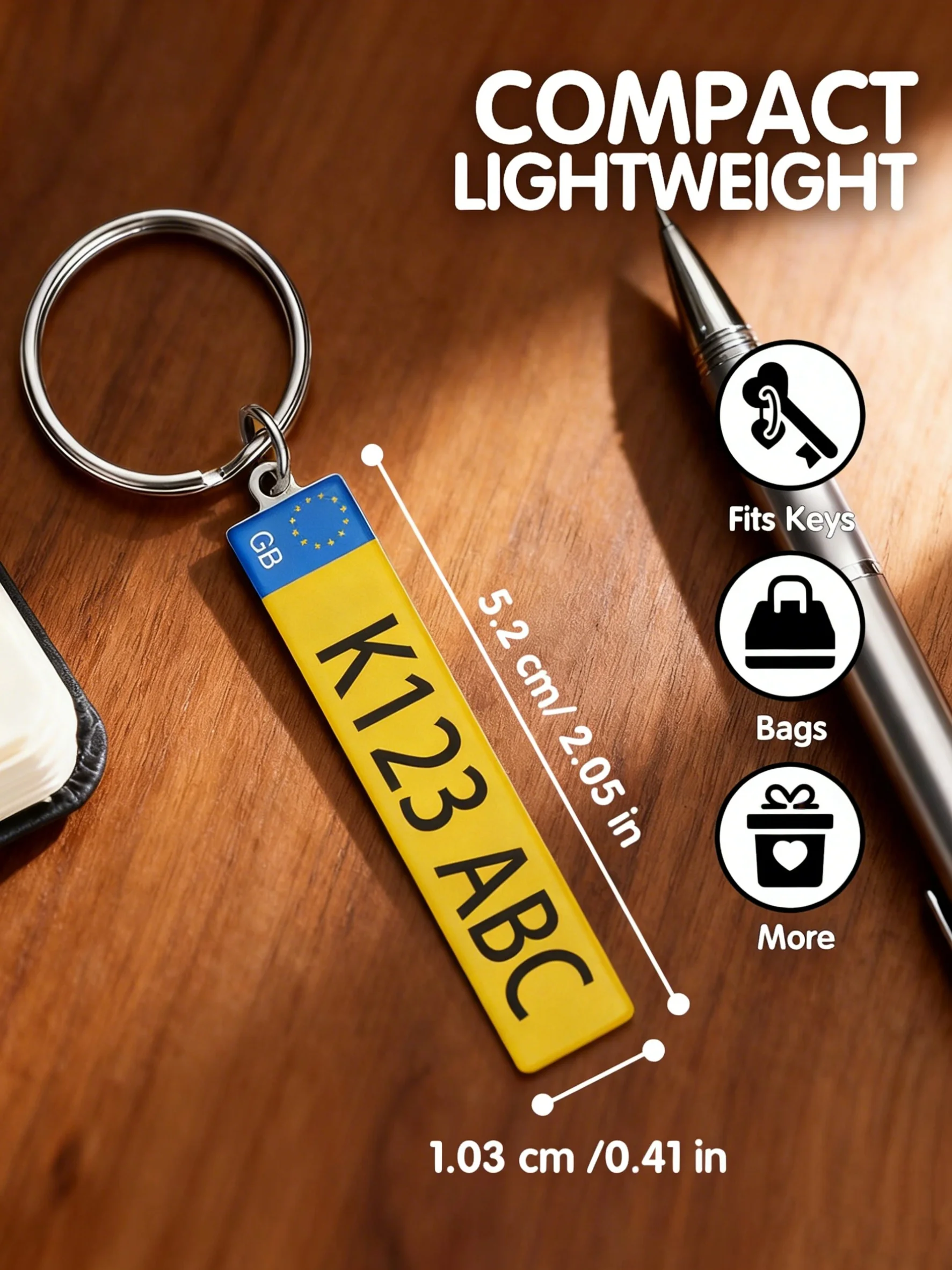 Custom Car License Plate Keychain Personalized Name Number Plate Acrylic Metal Keyring Gift for Dad Boyfriend image 6