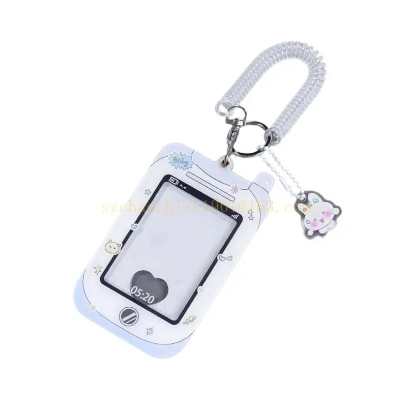 Акриловый держатель для фотокарт с подвеской-брелком, защита для автобусной карты, мультяшный держатель для карт, чехол для кредитной карты