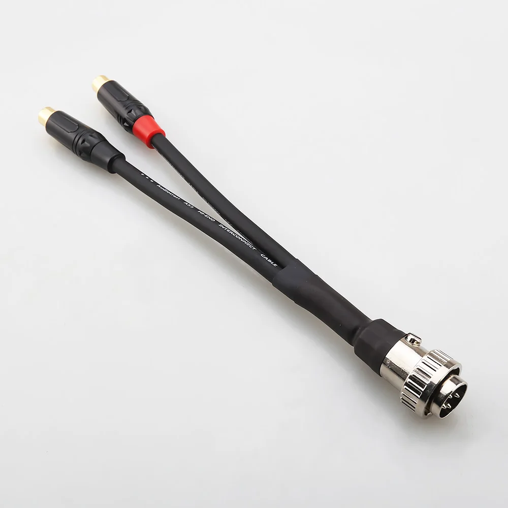 NAIM 4 Pin Din to 2 x RCA Phono Cable Stereo Female Sockets Twist Lock Lead 15cm