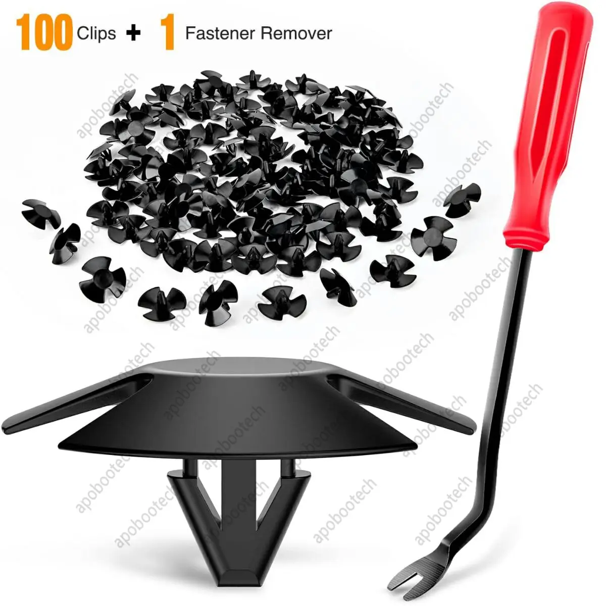 100Pcs Hood Insulation Retainer Clips for Chrysler Executive Limousine 1985 with 1PC Bonus Fastener Remover Auto Repair Tool Set