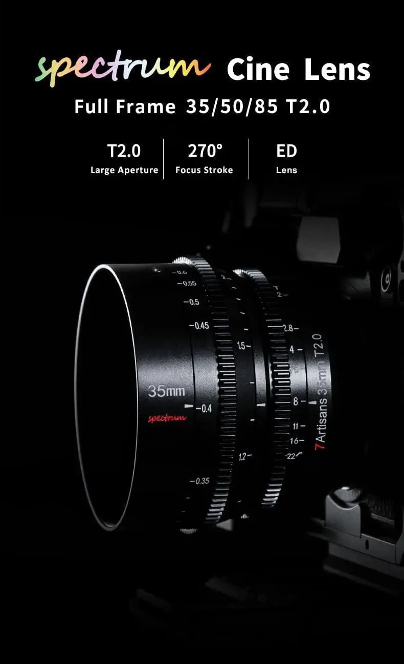 7artisans L جبل الإطار الكامل عدسة الكاميرا عدة 85 مللي متر 50 مللي متر 35 مللي متر T2.0 سينمائي عدسة Lar فتحة سيجما FP S1 S1H S5 Lei Ca SL
