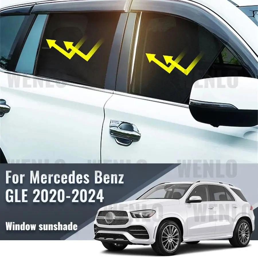 

For Mercedes Benz AMG GLE SUV W167 2020-2024 Car Window SunShade Windshield UV Protection Auto Curtain Sun Shade Visor Net Mesh