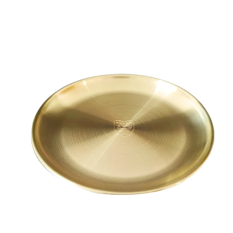 

304 Stainless Steel Korean-Style Barbecue Plate Commercial round Buffet Plate for Western Cuisine Fruit And Dessert