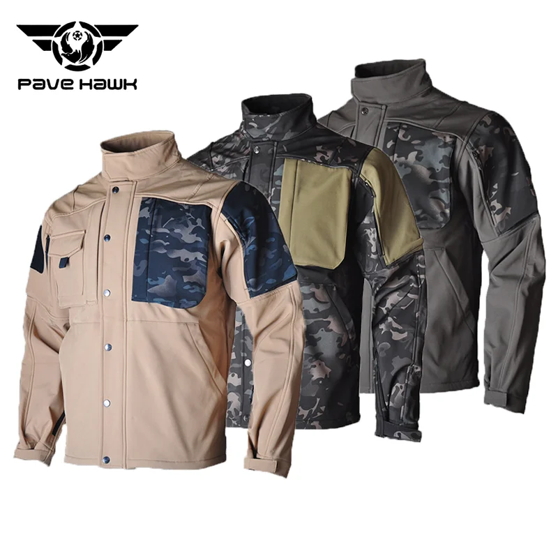 New Tactic Soft Shell Jacket Waterproof Multi Pocket Wear-resisting Warm Coat Outdoor Hunting Combat Training Jackets Male