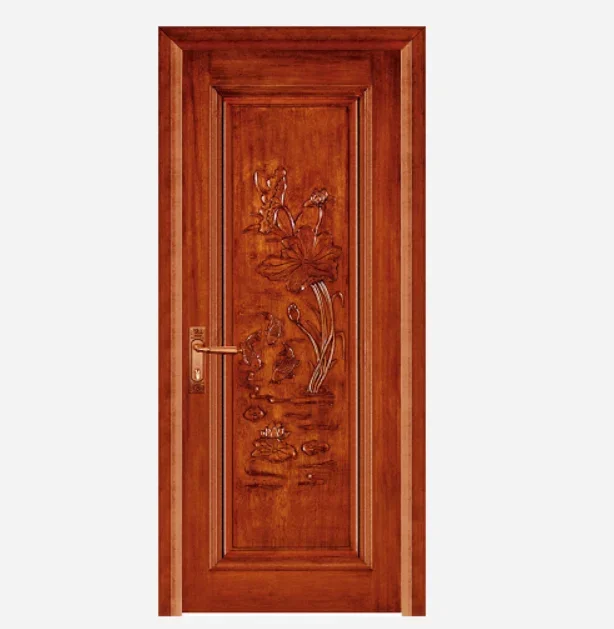 Porta de madeira esculpida porta interior de design clássico de alta qualidade