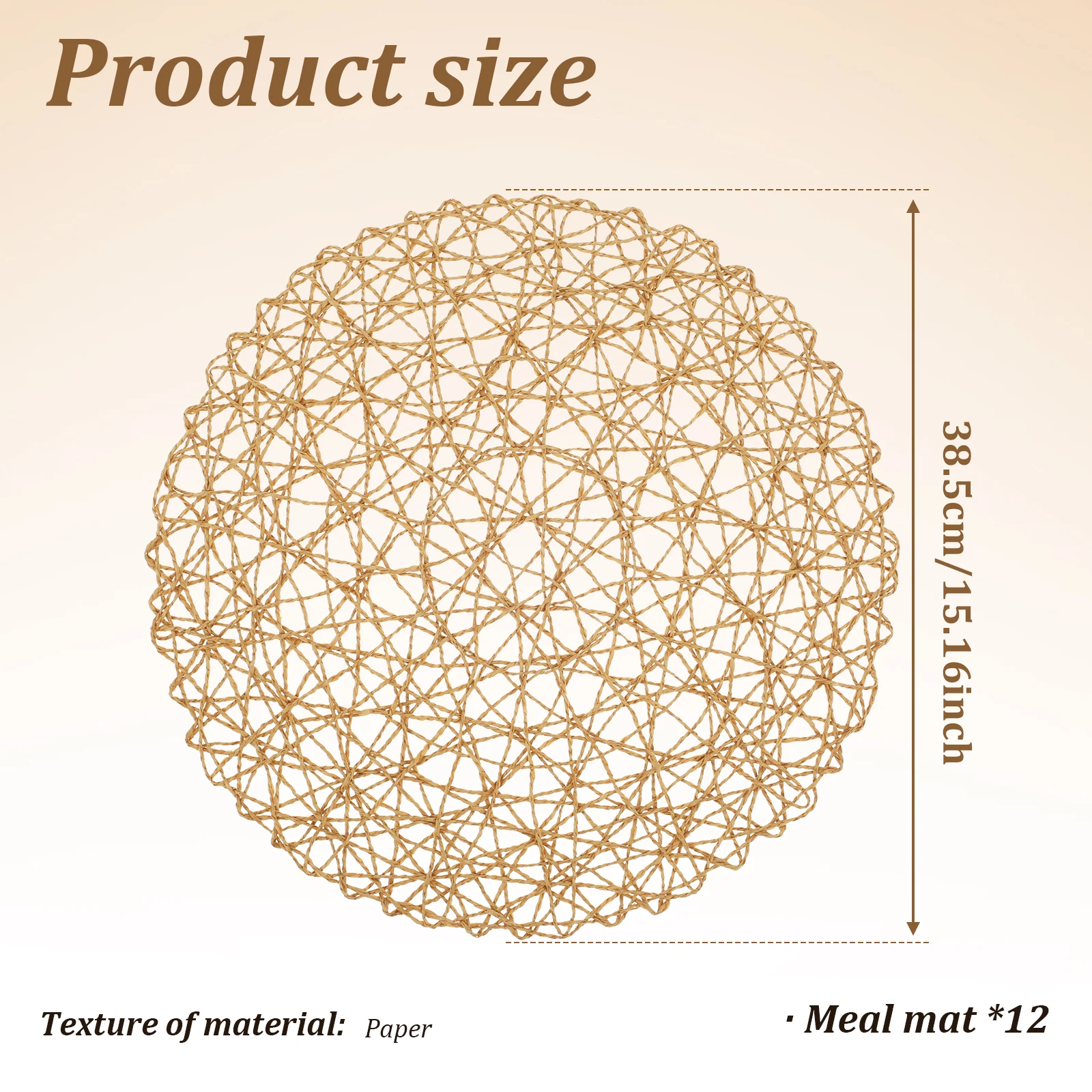 Round Placemats Boho Braided Round Placemats Woven Table Mats for Dining Table,Home,Wedding Ramadan Party