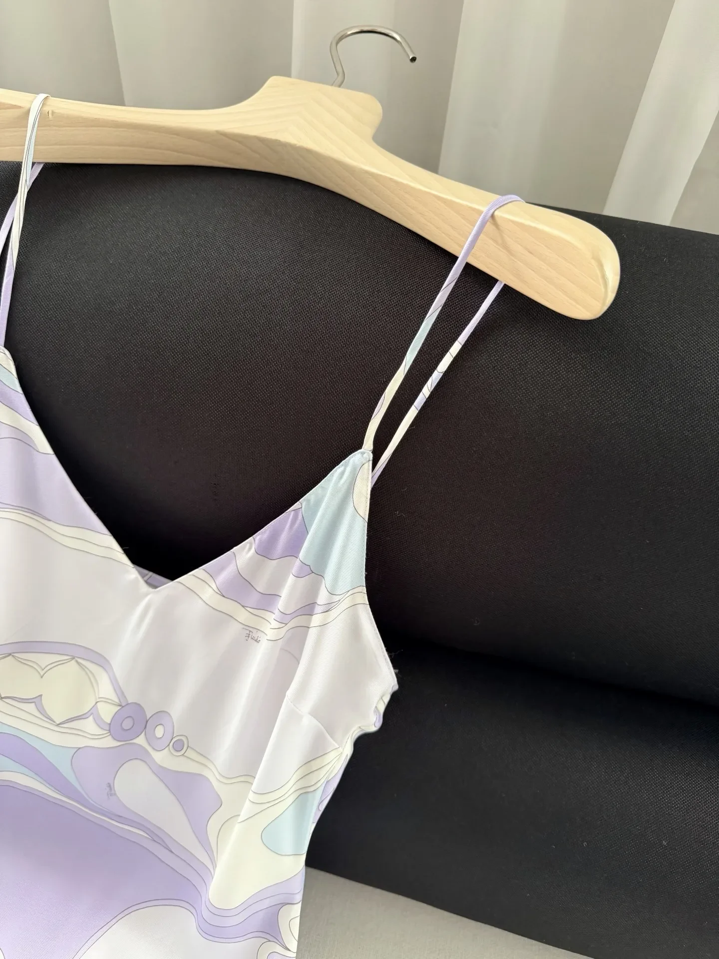 

New Women's Casual Vacation Purple Swirl Print V-Neck Silk Camisole Top + Shorts Set