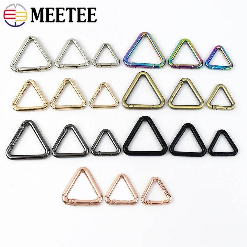 

5/10Pcs Meetee 16-32mm Metal Spring Carabiner Rings Buckles for Keychain Belt Openable Hanger Clasp Webbing Snap Connector Hook