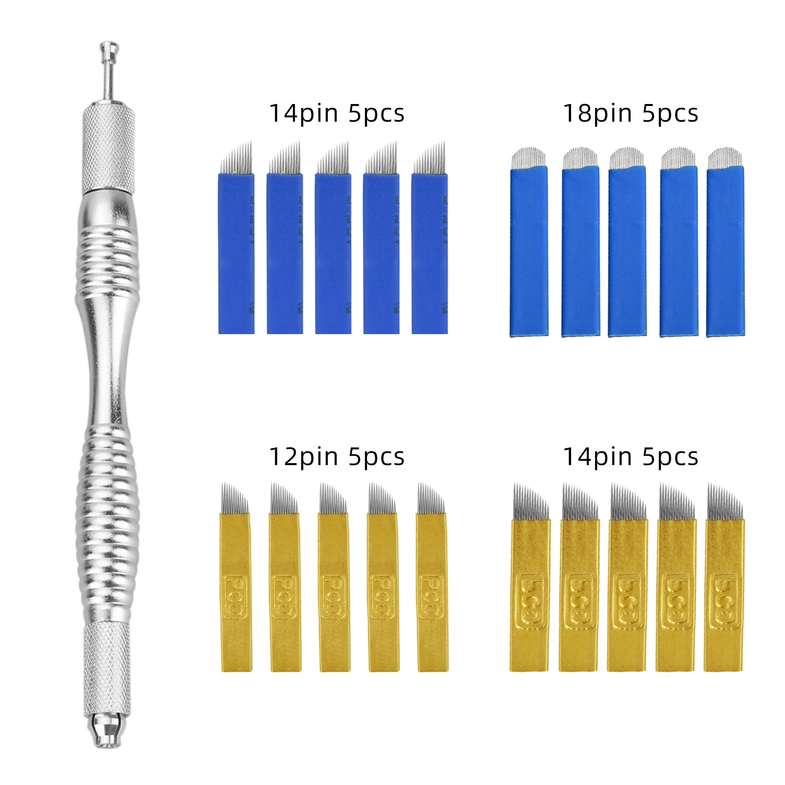 

ATOMUS Eyebrow Microblading Pen Kit Manual Pen with 12pin 14pin 18pin Tattoo Needles Blades Semi Permanent Makeup Supplies