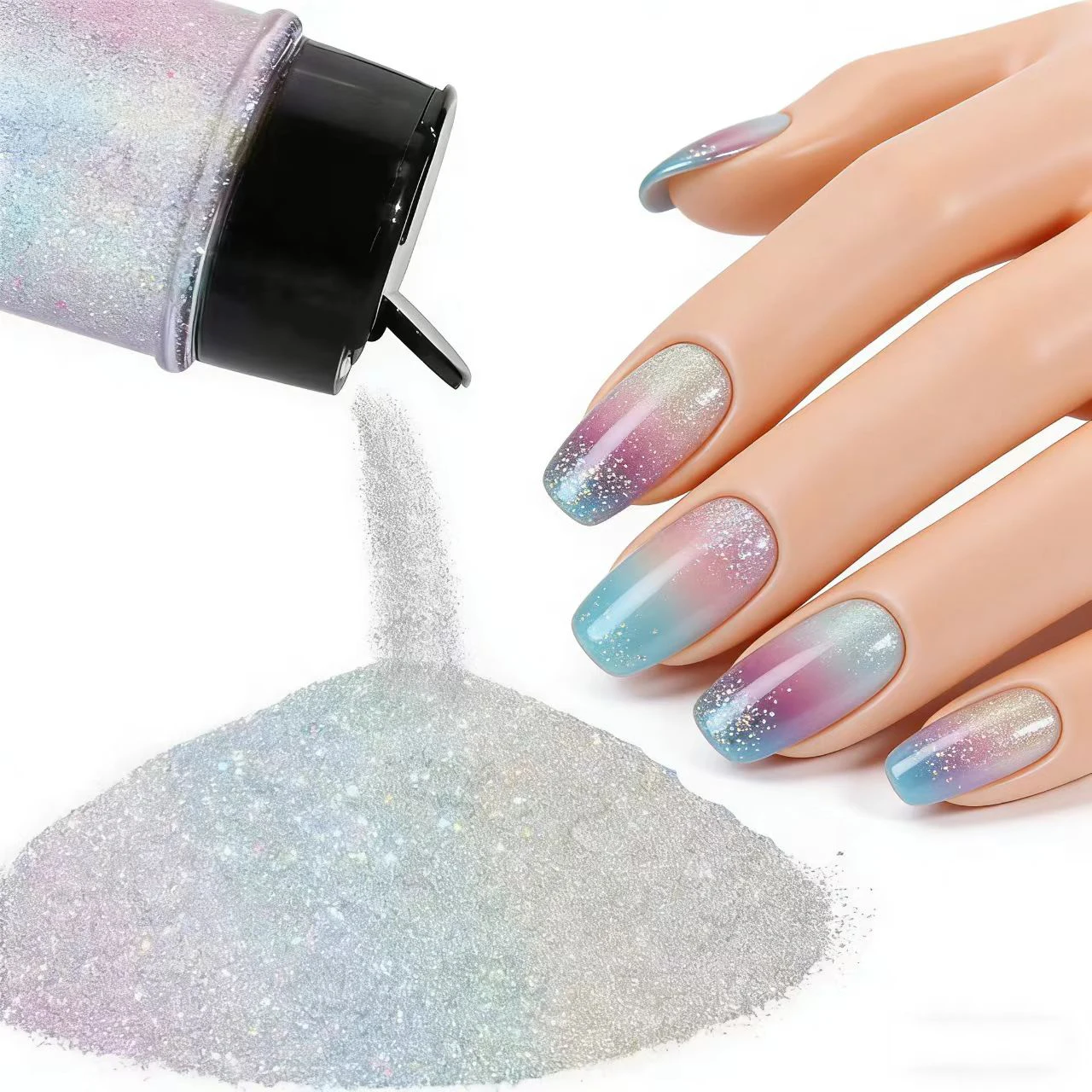 Holografischer Extra Feiner Glitzer - Türkisfarbener Glitzer 50 g/1,76 oz, 0,2MM Epoxid-Glitzer für Harz, Kunst, Handwerk, Nägel, Kerzenherstellung – Detail 19