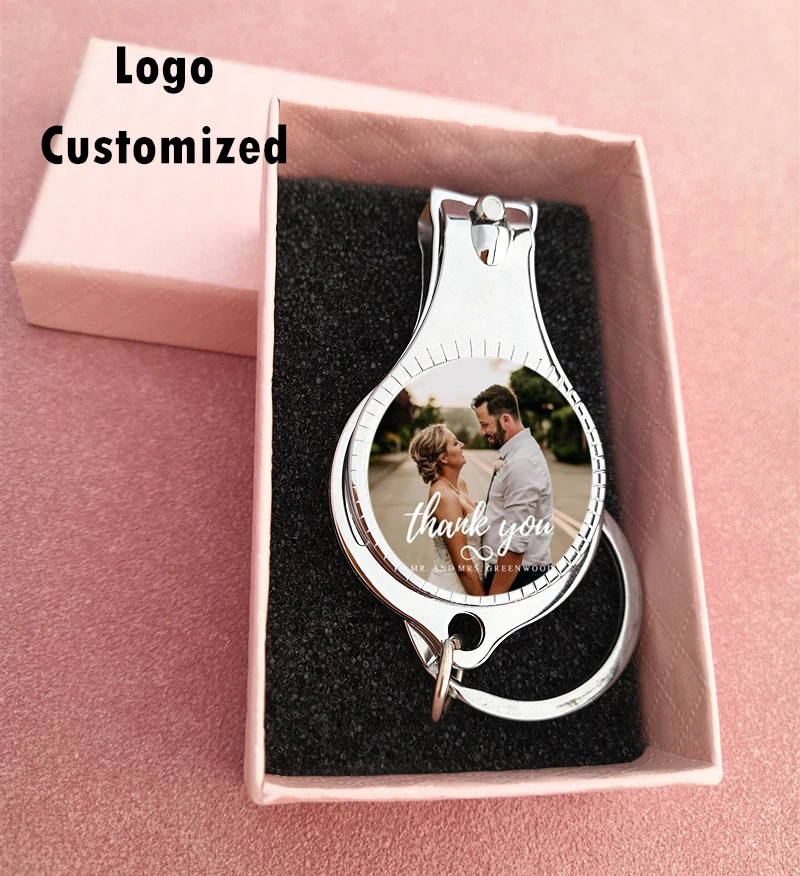 50/100pcs Personalized Logo Wedding Souvenir Favors Gifts Bottle Opener  Birthday Party Keychain Text/Nail Clippers Custom Photo