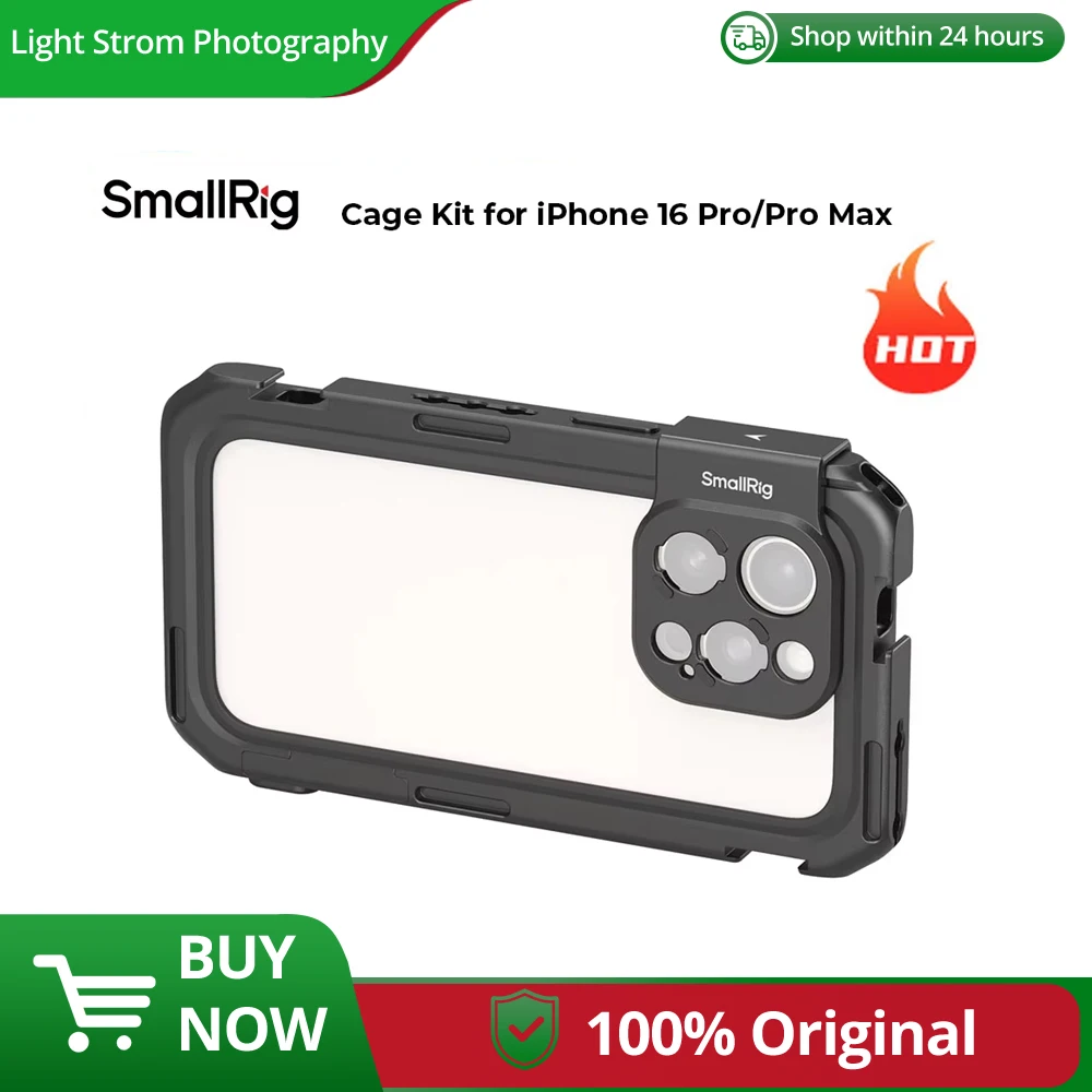 SmallRig Mobile Video Cage for iPhone 16 Pro for iPhone 16 Pro Max for Take Video, Shooting Can Quick Release Handles Tripods