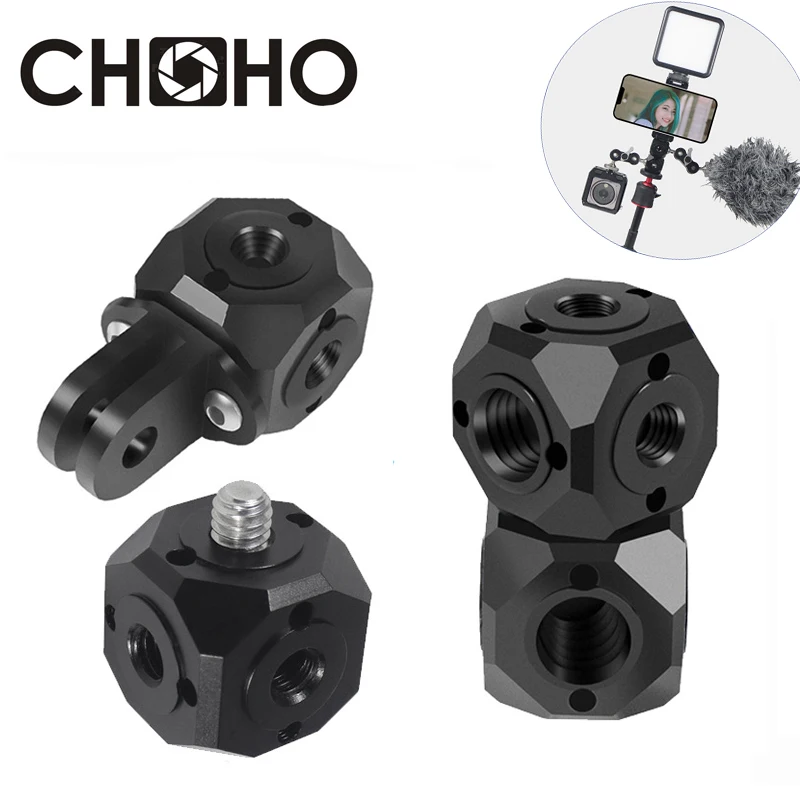 For Gopro Accessories Alloy Adapter Aluminum Converter 1/4 to 3/8 Hole Tripod Base Mount For Go Pro Hero 13 12 DJI Osmo Action 4