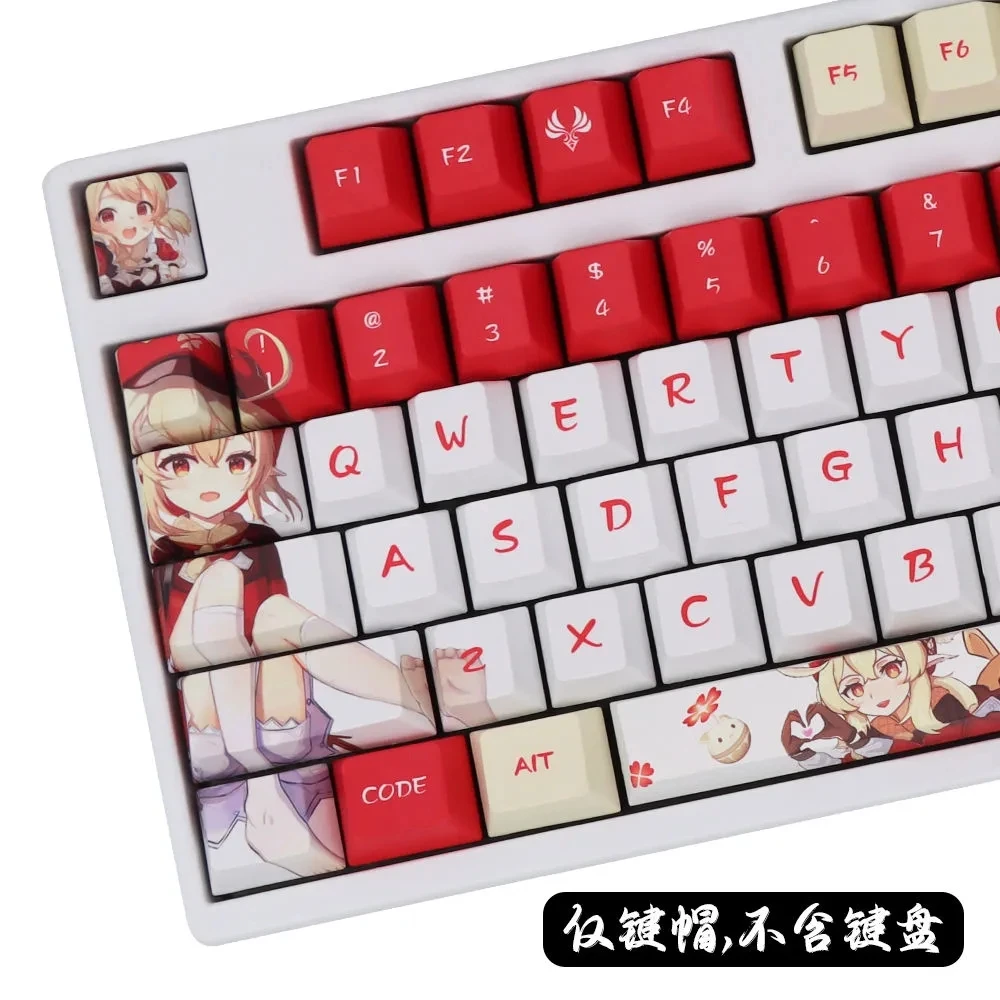 Genshin Impact Keycaps Beauty Klee Keycaps Mechanical Keyboard Decoration Game 138 Keys PBT Anime Keycap Cosplay Accessories