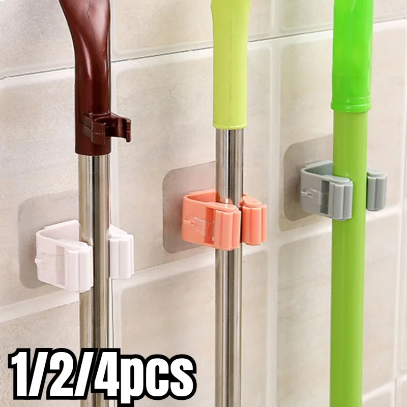 

Wall Mounted Mop Clip Organizer Holder, Punch-free, Bathroom Suction Hanging Hooks, Brush Broom Hanger, Home Storage Rack, 1 Pc,