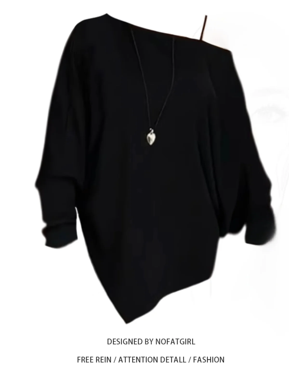 

plus Size Lazy Style Asymmetrical Long Sleeve Knitwear Women's Autumn New Loose Slimming Meat Covering Top Commute Style Kore...