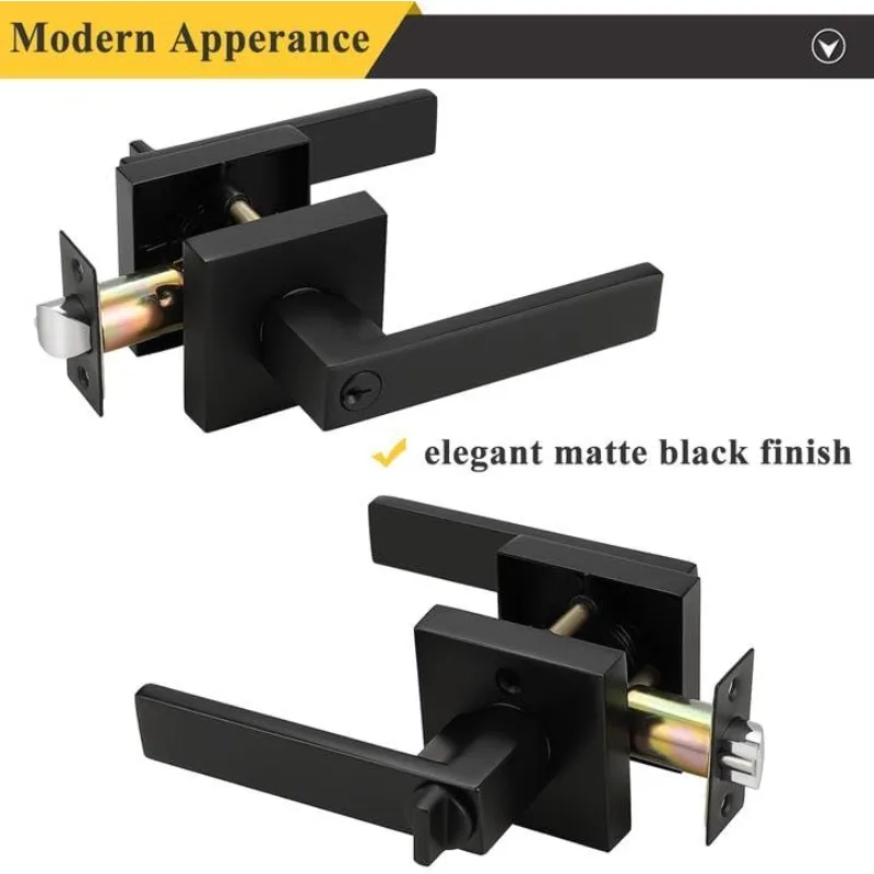 Heavy Duty Entrance Door Lever, Exterior Lockset Contemporary Style, Modern Front Door Hardware