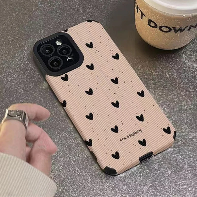 Etui ochronne na aparat Cute Love Heart Couples do iPhone 11 12 13 14 Pro Max 15 Pro Max X XR XS Max 7 8 Plus Miękka tylna obudowa TPU