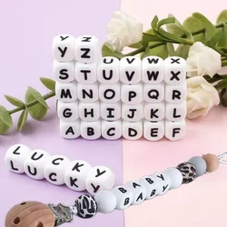 12MM Silicone Letters Beads DIY jewelry accessoriesFor To Make Bracelets English Alphabet Beads BPA Free Food grade