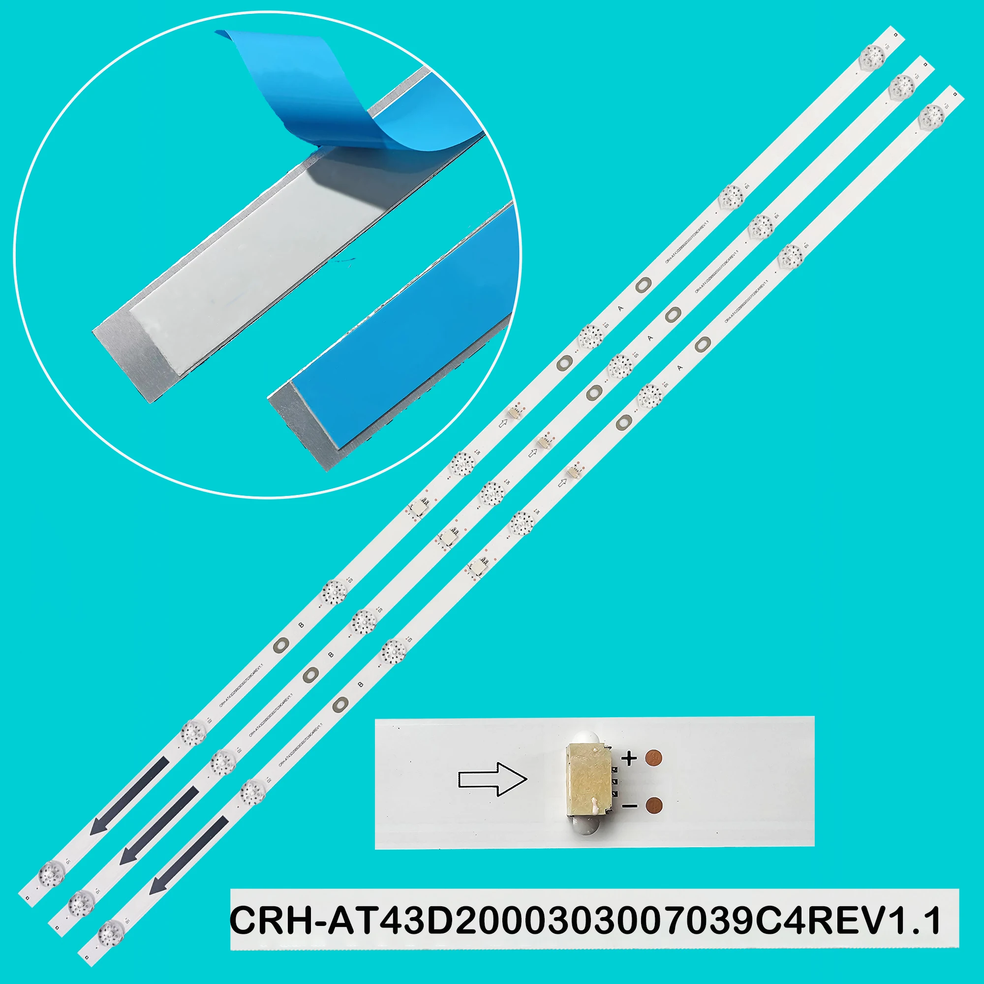 

Светодиодная лента подсветки для LD43FS-C50 HKP43SM9 T43FSM6050 Т43FSМ6020 F43FSM6070 Hyled-43FHD7AB QT1-43FRAMELESS