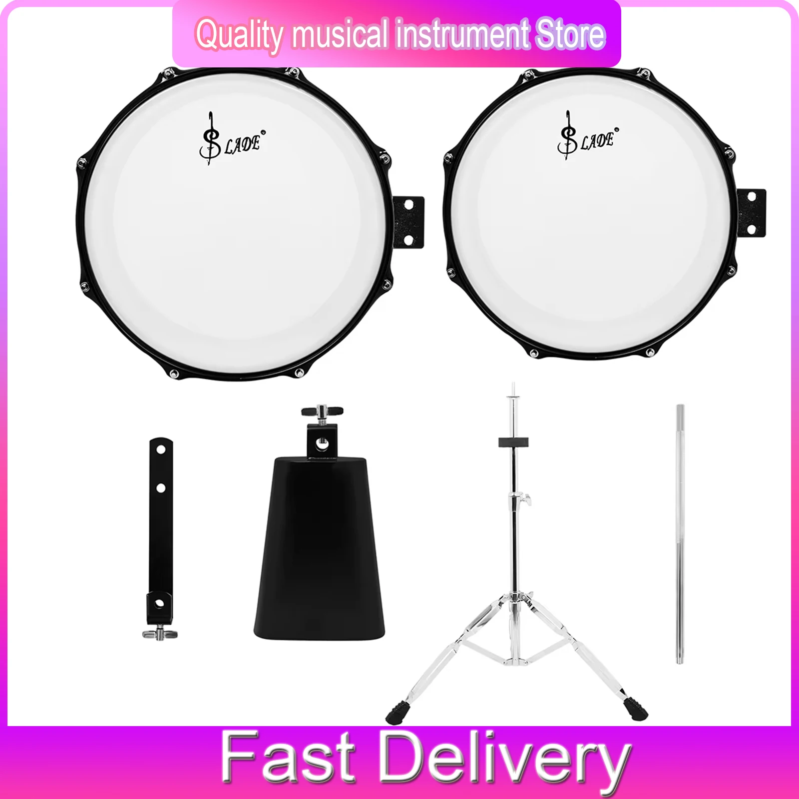 SALDE Tambourine Metal Timbale Black Percussion Music Instruments Bands Drums Designed For Beginners Practicing Performings