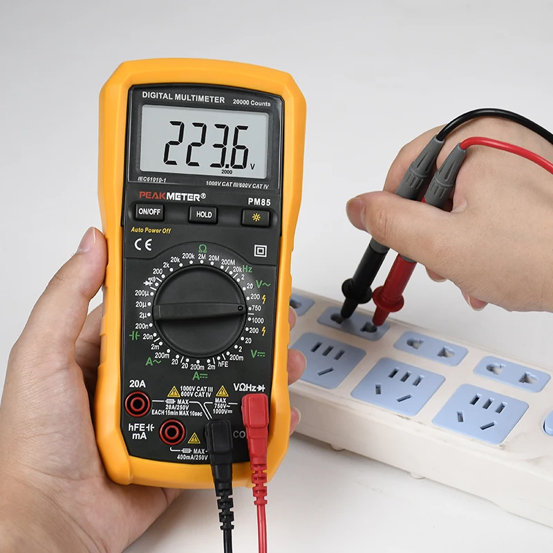 20000Counts Multimeter PEAKMETER PM85 High Precision Professional Meter with AC/DC Voltage Capacitance Frequency Resistance Test