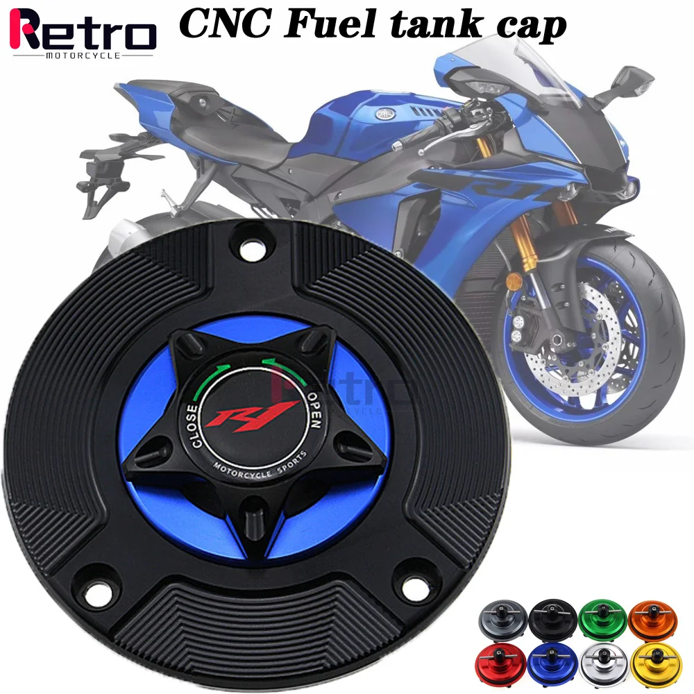 

For YAMAHA YZFR1 YZF-R1 YZF R1 1998-2019 Motorcycle Accessories Gas Fuel Tank Cap Cover CNC Aluminum