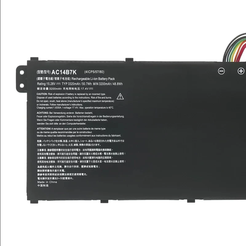 Laptop Battery AC14B7K 15.28V 3320mAh/50.7WH For Spin 5 SP515-51GN-80A3 Swift SF314-52 536Y 573L 59TW Nitro 5 AN515-42 Series