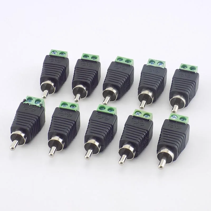 10pcs/lot Coaxial Cat5 Cat6 to RCA Male Screw Terminal CCTV Camera Connector Adapter for Video Monitoring Accessories C4