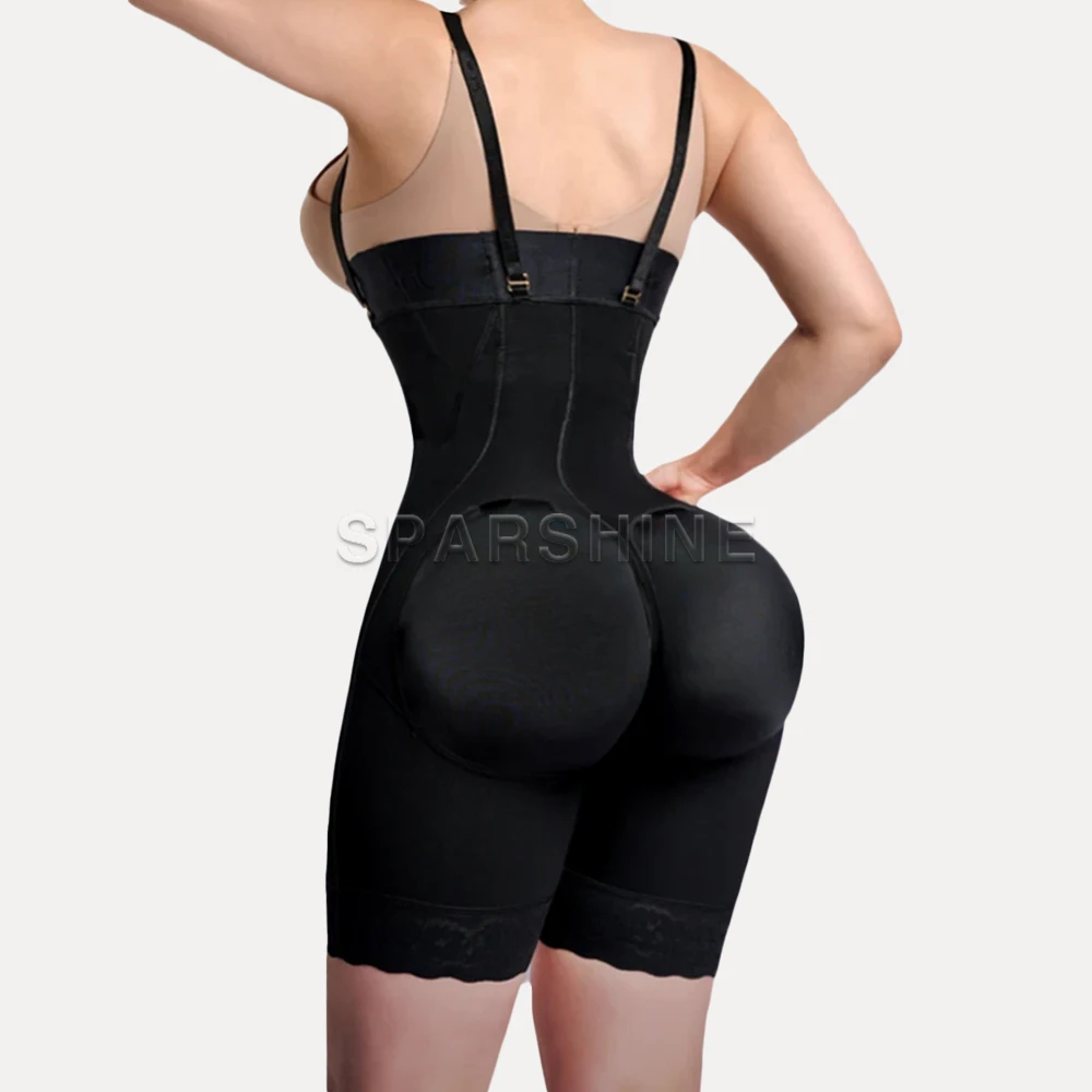 Women Adjustable shoulder strap Body Hourglass Girdle - Rib-height, Mid-leg Women Waist tight hip lifting pants