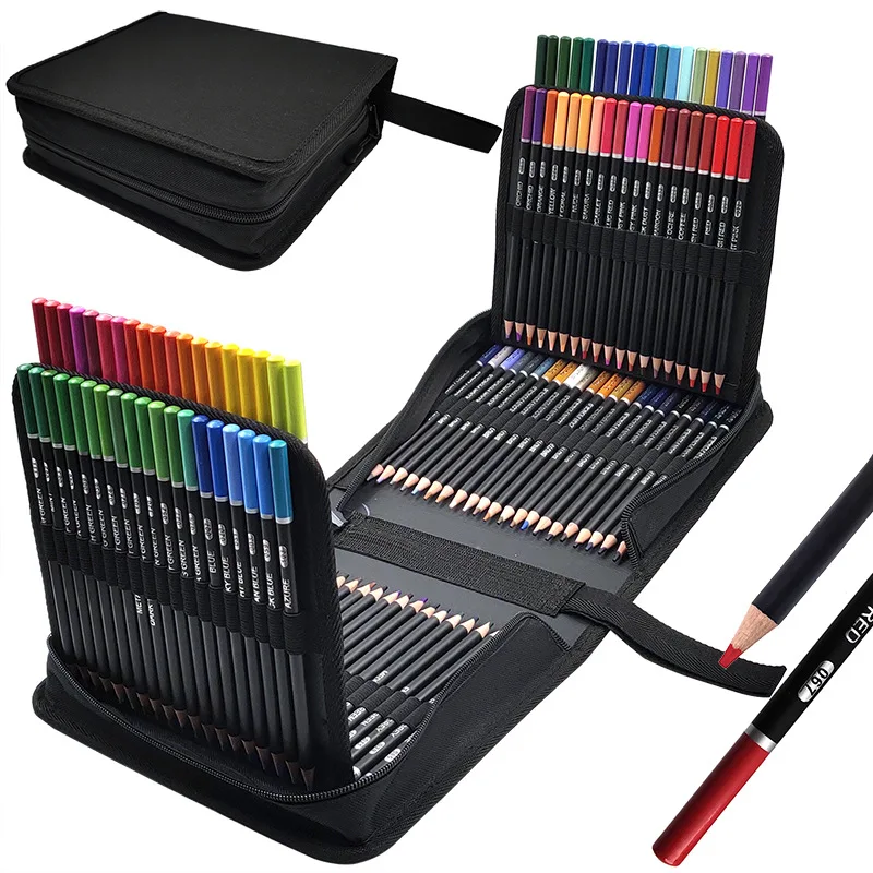 

120 Colored Pencils Oily Colored Pencil Set Professional Drawing Coloring Pencils with Cloth Bag For Art Supplies