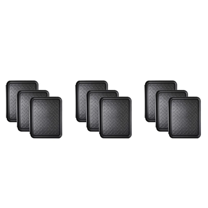 

9PCS Boot Tray Heavy Duty Shoe Mat Trays,Storage Tray,Dog Bowl Or Cat Bowl Mats Trap Mud To Protect Floor 13.7X10.8 Inch