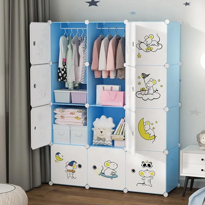 Diy Foldable Bedroom Organizer Closet Baby Wardrobe Plastic Kids Plastic Storage Cabinet Wardrobe For Clothes