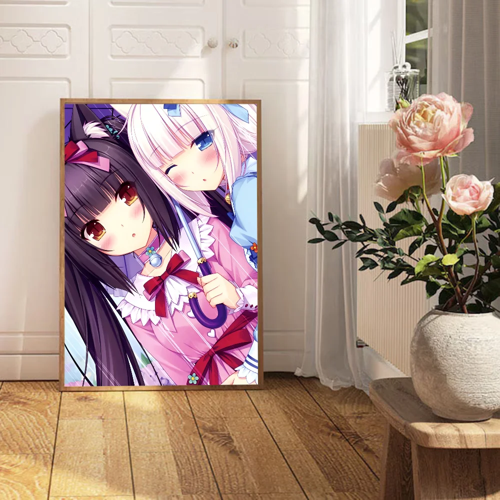 Anime Nekopara Movie Sticky Posters Retro Kraft Paper Sticker DIY Room Bar Cafe Aesthetic Art Wall Painting