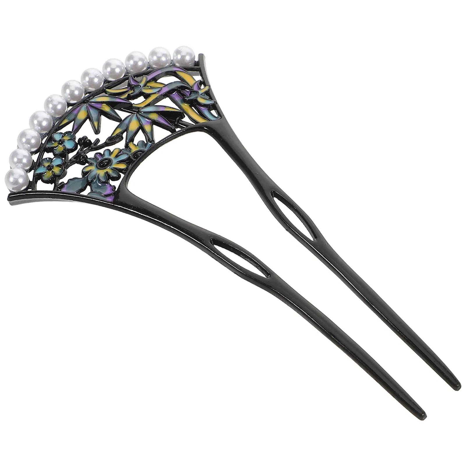 

Elegant Metal U-Shaped Hairpin Chinese Style Vintage Sticks Artificial Pearl Embellishments Traditional Accessories Women