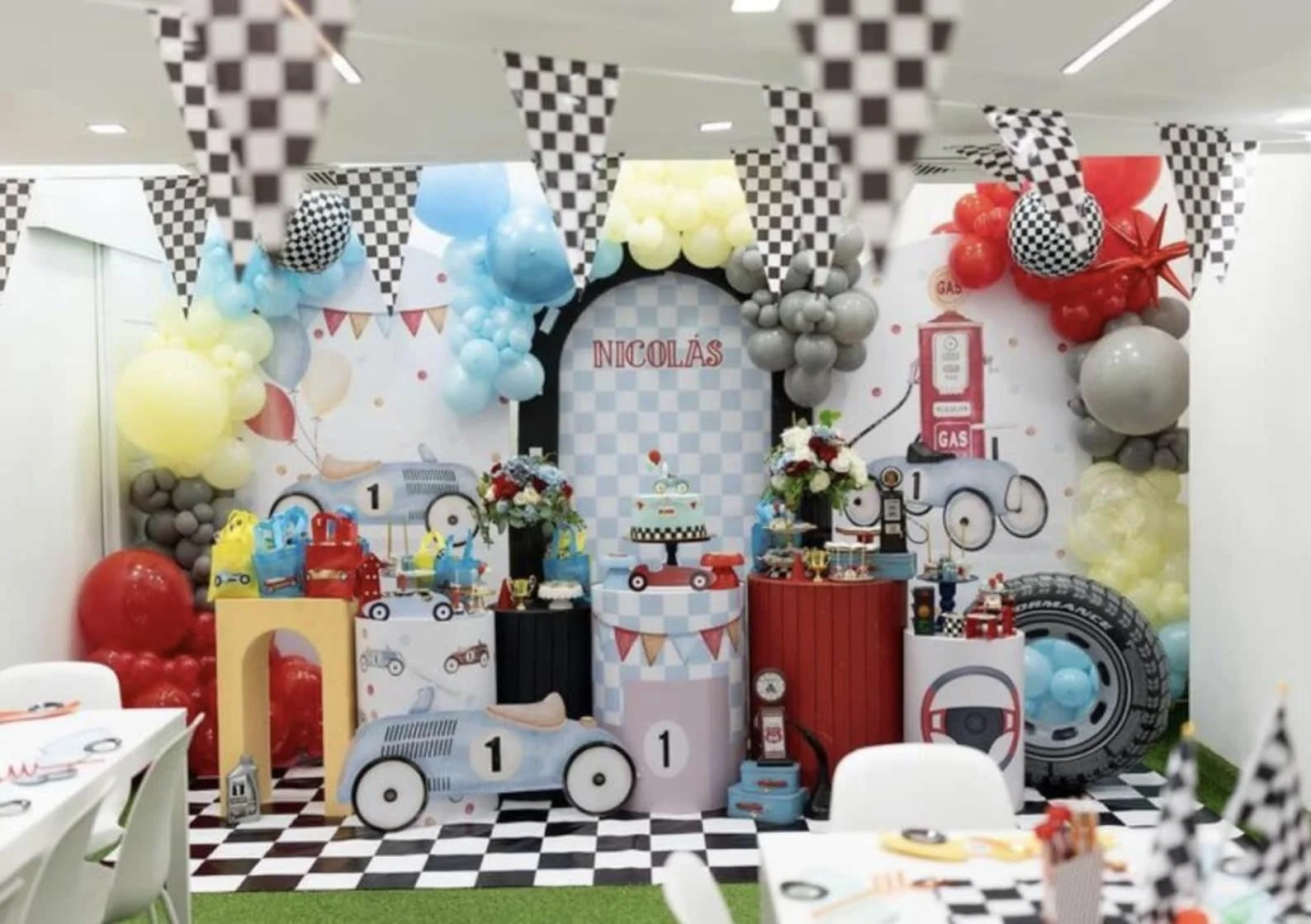 Mehofond مخصص 2-الجانب الأزرق سباق السيارات سريع واحد حفلة عيد ميلاد الطفل غطاء دش كيارا قوس خلفية ديكور خلفية الصورة