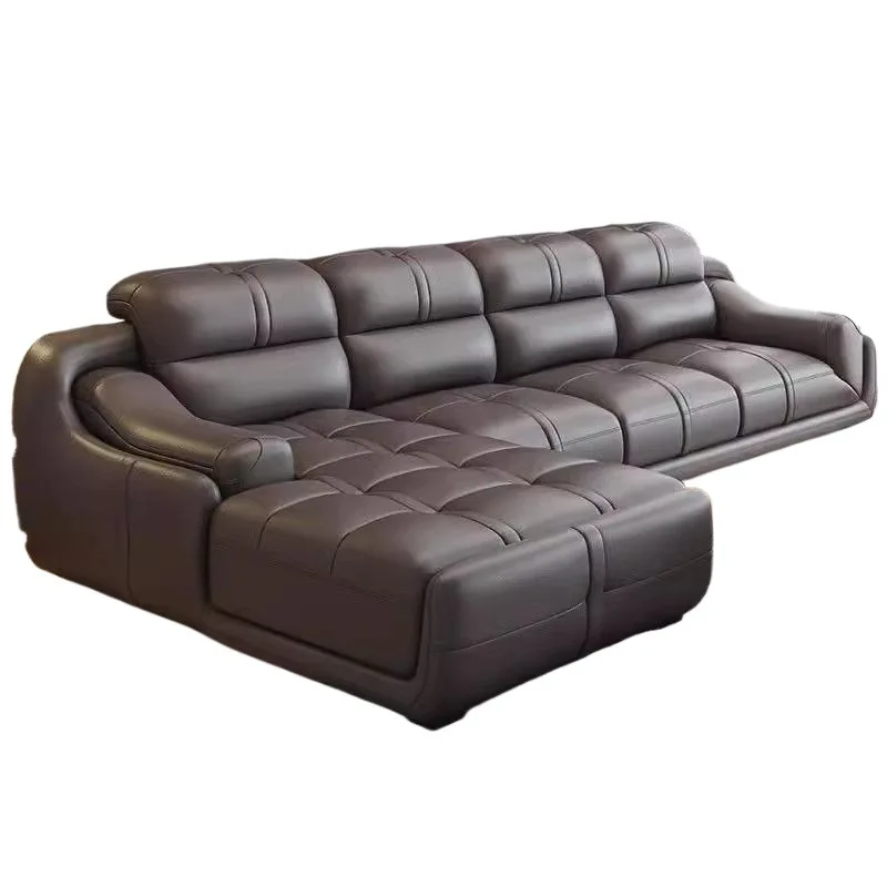 Leather sofa, modern simplicity, classic combination, size apartment