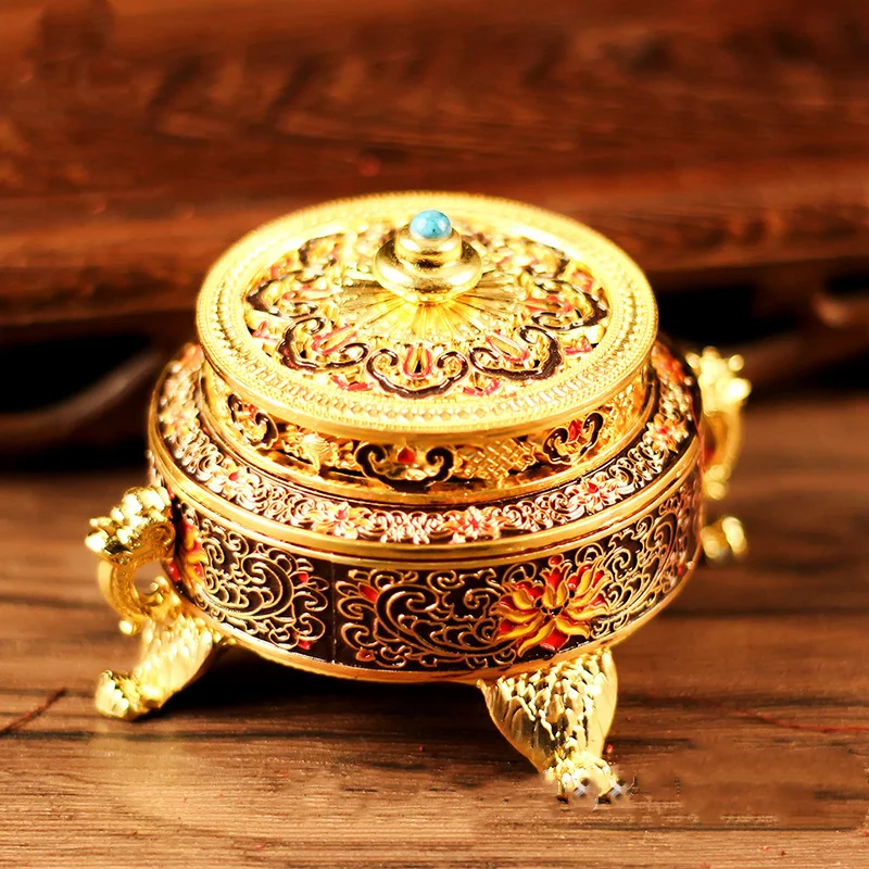 

Enamel Color Lotus Incense Burner Office Retro Tabletop Decoration Exquisite Gifts High-grade Censer Meditation Incense Supplies