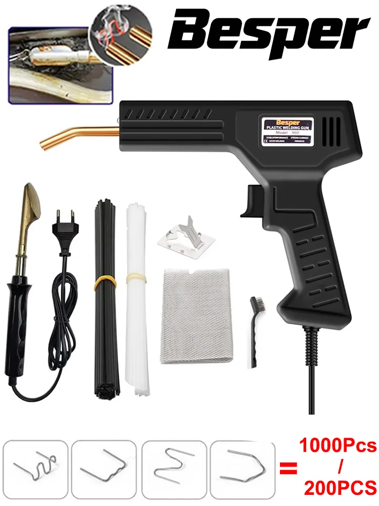 50W Plastic Lasser 1000-200PCS Hot Nietmachine Plastic Reparatieset, Plastic Bumper Soldeerbout 2-in-1 Voor Auto Bumper Crack Reparatie - afbeelding 2