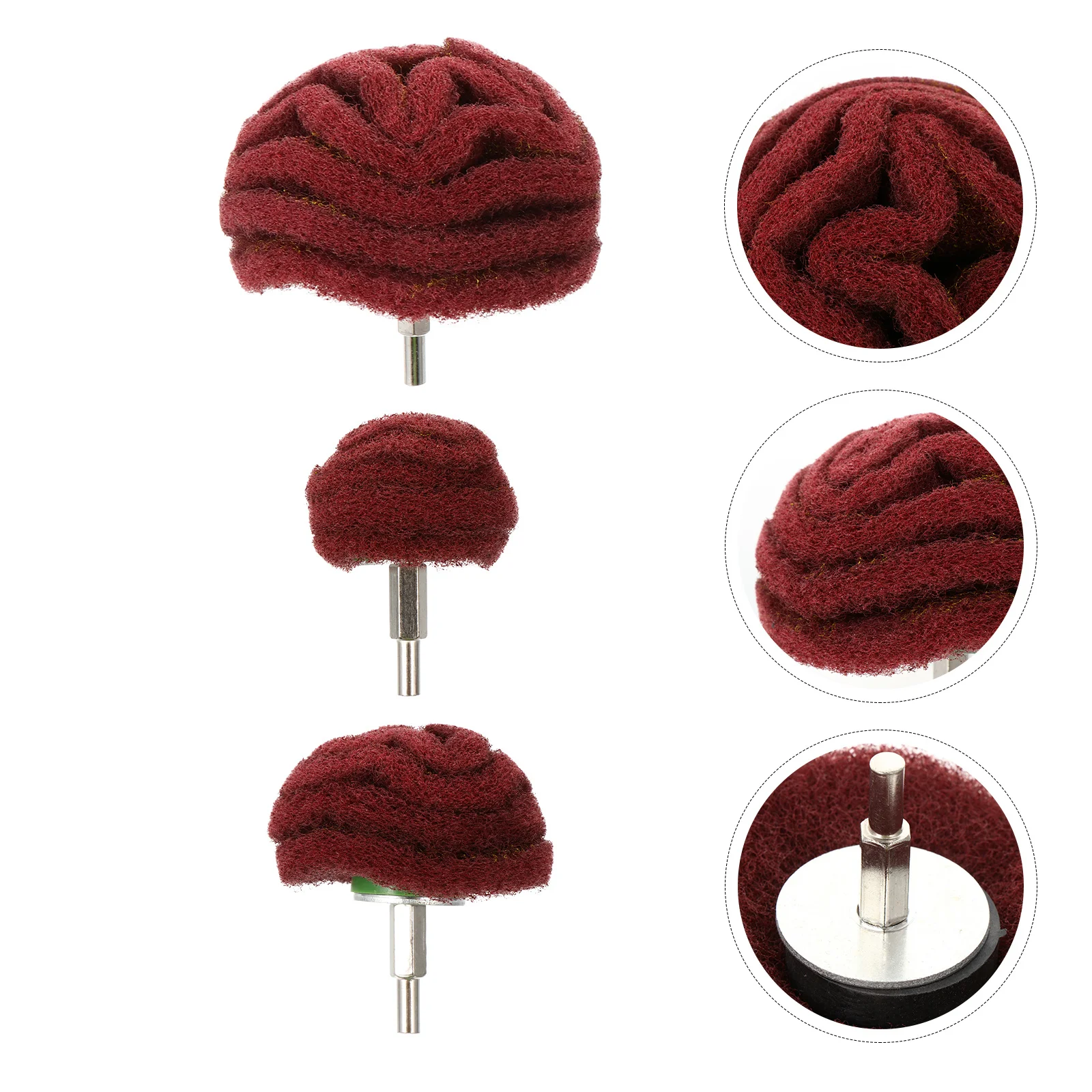 

3pcs 6Mm Polishing Wheel Mushroom Shape Durable Scouring Pad For Metal Jewelry Rust Removal Rotary Tool Accessories Sanding Head
