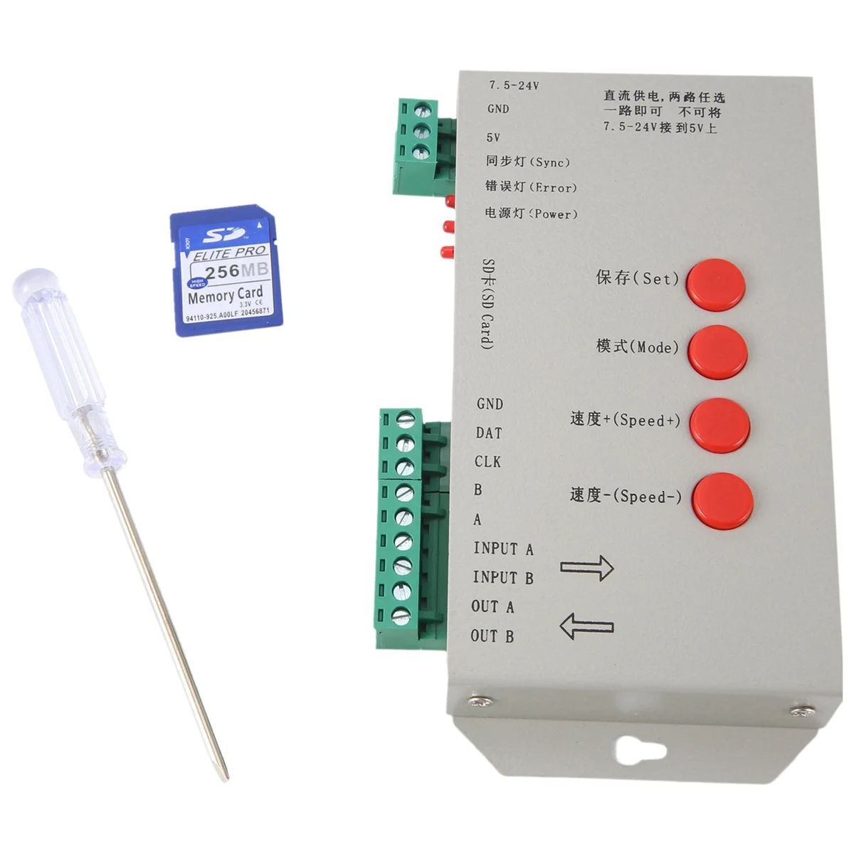 RGB LED Controller T1000S SD Karte 2048 Pixel Controller für WS2801 WS2811 WS2812B SK6812 LPD6803 LED Streifen LightB84B
