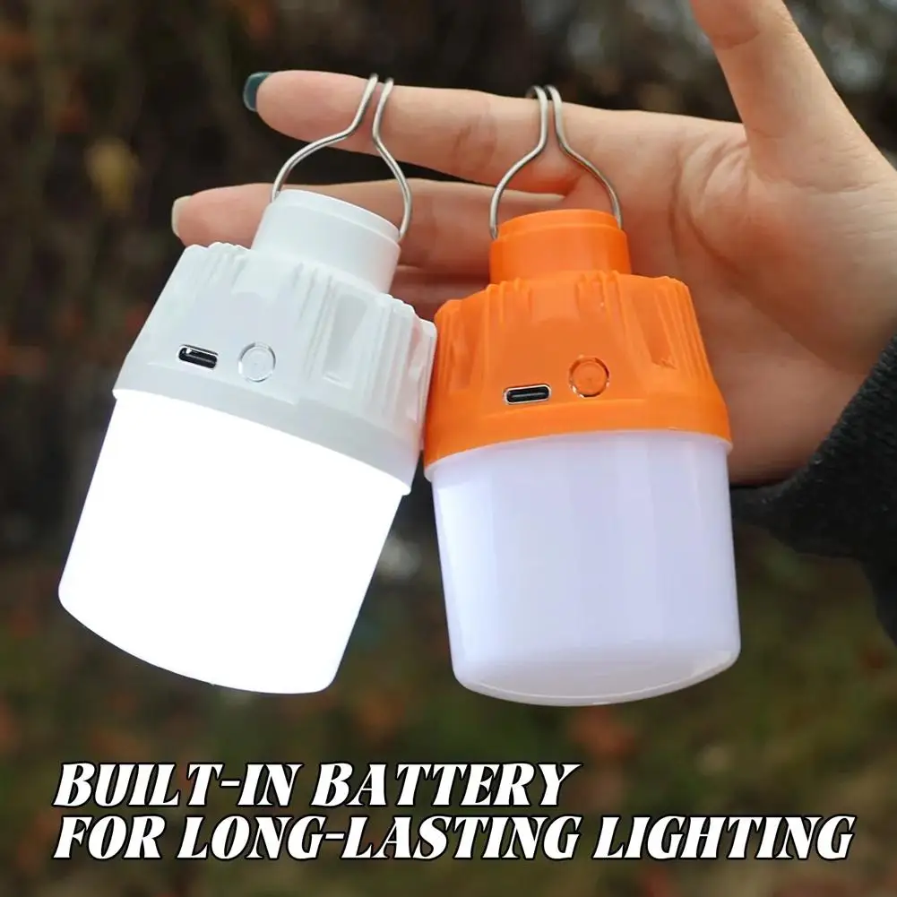 Outdoor USB Rechargeable LED Lamp Bulbs 400mAh Emergency Light Hook Up Camping Fishing Portable Lantern Night Lights