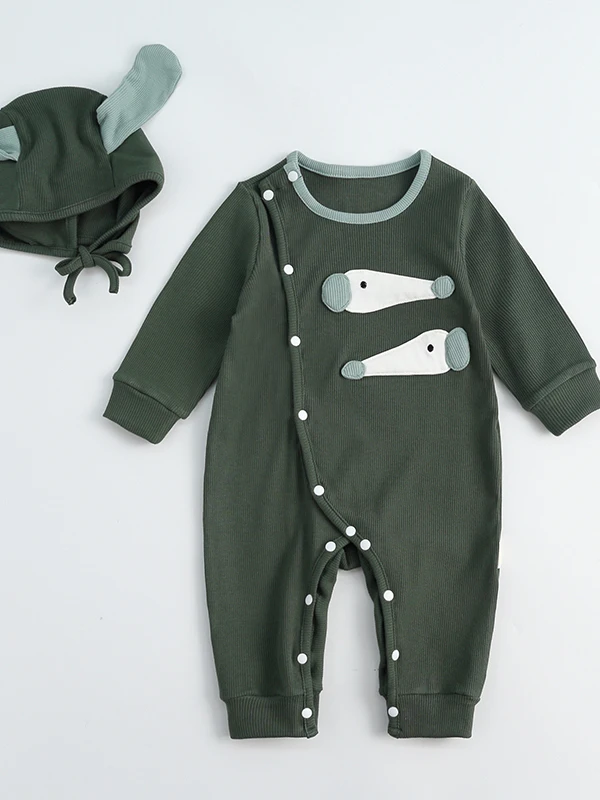 Adorable bébé début automne tenue longue Sve Onesie à la mode infantile en plein air collant taille haute jambe large coton Rer